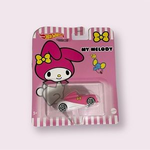 Sanrio My Melody Hot Wheels Character Cars Mattel Pink and White 2021 Release